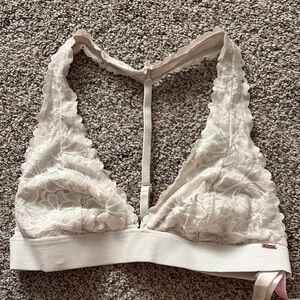 PINK Victoria's Secret Cream Lace T-Back Bra